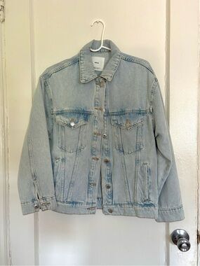 Mango Women's Denim Jacket in Blue Like New